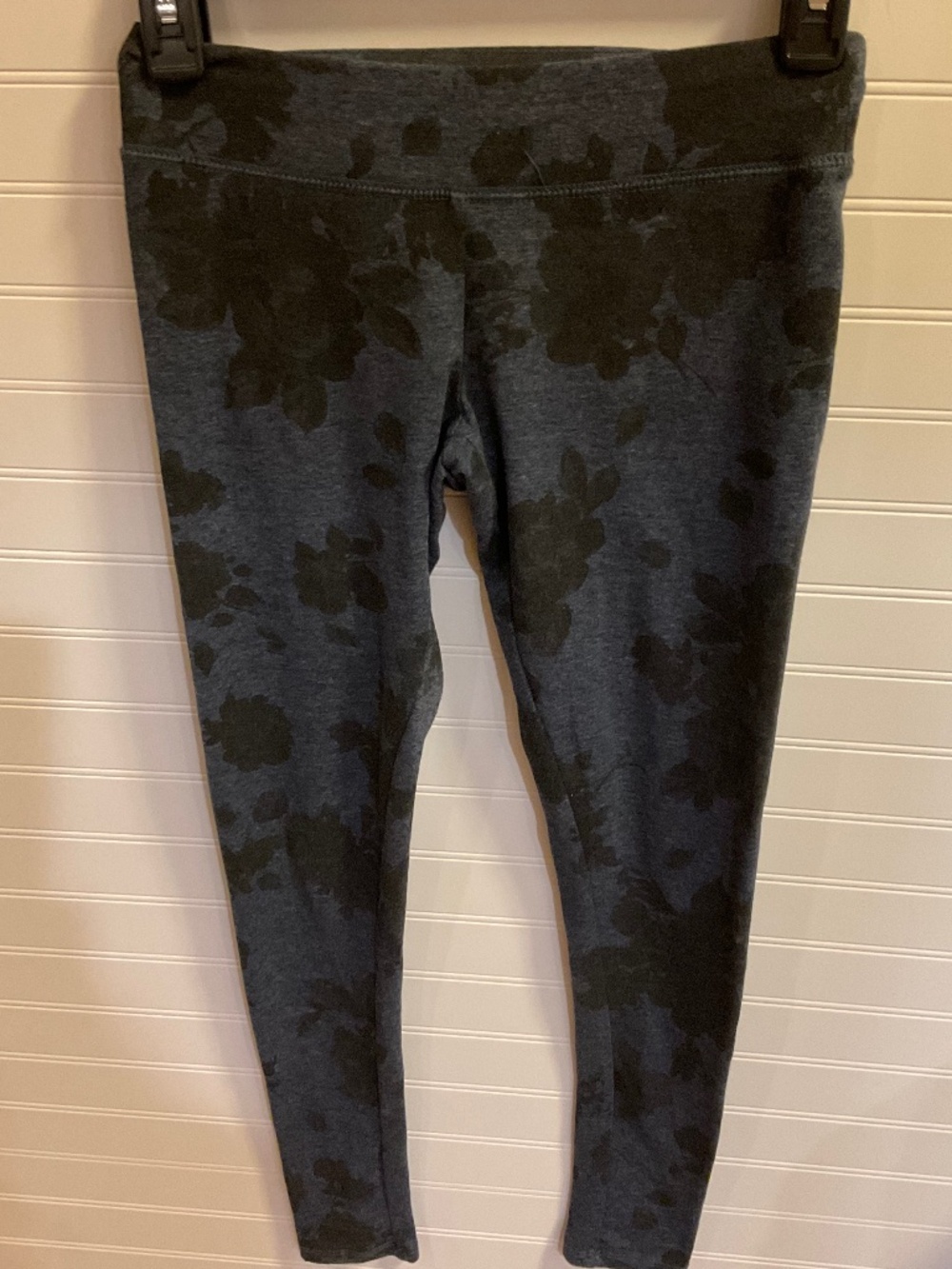 Garage Floral Leggings XS Gray Black Cotton Blend Stretch Y2K